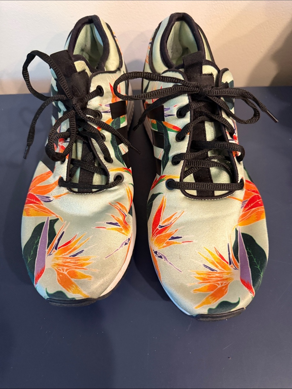Adidas ZX Flux NPS Green Floral Running Shoes Men’s Size 10.5